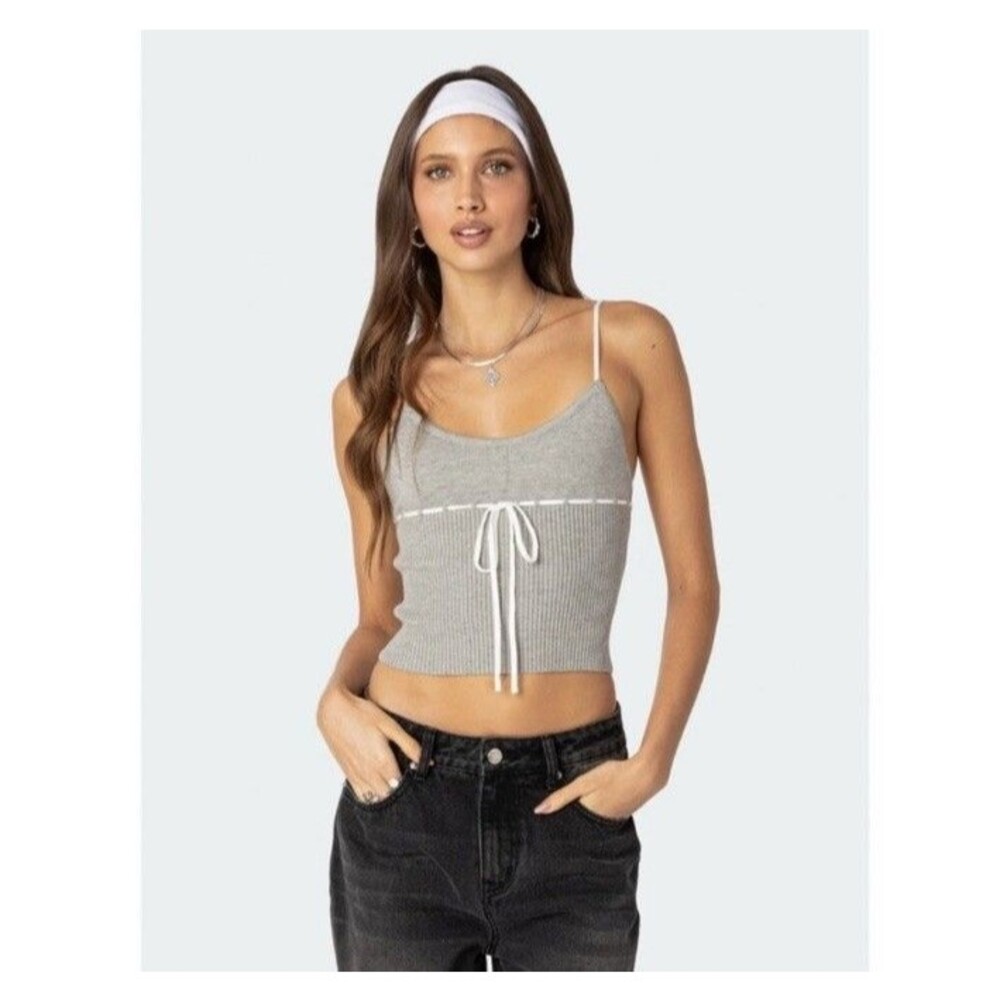 Edikted Women Sawyer Tiered Scrunch Camisole Sz M